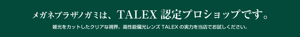 メガミプラザノガミは、TALEX認定プロショップです。